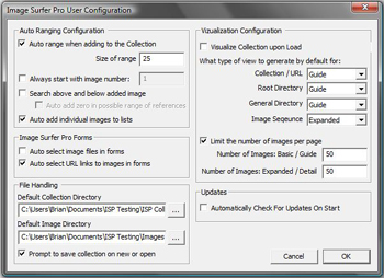 Image Surfer Pro configuration with Auto add individual images to lists turned on