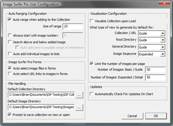 Image Surfer Pro configuration with Auto add individual images to lists turned off