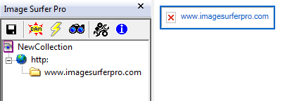 Screen capture of the non-image URL www.imagesurferpro.com to a new fusker collection