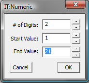 Screen capture of numeric editor