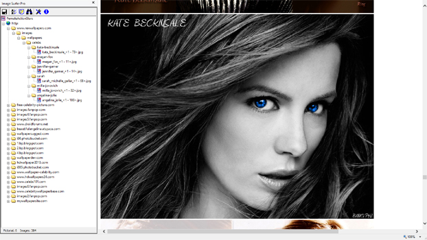 Expanded View shown when picture of Kate Beckinsale is clicked