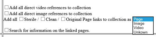 Cut out from an ISP Form which shows the add all select boxes and data type drop down menu at the top of the Image and Text tables