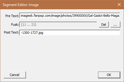 Details of the iterated file segment which resulted from the example commands